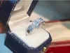 Choucong Fedi nuziali di marca Ins Top Sell Gioielli di lusso Argento sterling 925 Riempimento Princess Cut Topazio bianco CZ Pietre preziose Diamanti Eternità Anello nuziale da donna Regalo