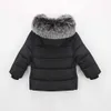 Algodão acolchoado espessamento térmico meninos meninas parkas com capuz casaco de inverno infantil roupa infantil jaqueta grossa quente G0913