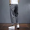 Roupas de marca de verão homens jeans algodão denim hip hop harem calça corredores streetwear calças cinzentas fino hombre harem calças macho 210622