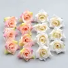 100PCS DIY Artificial White Rose Silk Flowers Head For Home Wedding Party Decoration Wreath Gift Box Scrapbooking Fake Flowers 210925