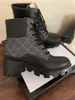 Designer Luxury Casual Shoes Trip Lug Sole Combat Boot Ankle Boots Black With Original box