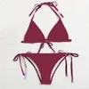 مثير بيكيني مصمم ملابس السباحة الصيفية للسباحة ثنائية القطعتين التطريز بدلة الاستحمام 4 ألوان الحجم الآسيوي S-XL