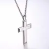 U7 StainlSteel Cross Pendant Necklace for Men Lord's Prayer Necklace Black /Gold Heavy Wheat Chain 20 inch P868 X0707