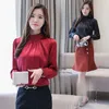 المرأة قمم و البلوزات الحرير بلوزة بيضاء المرأة طويلة الأكمام قمصان الساتان blusas femininas elegante زائد الحجم xxxl 210531