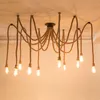 Lâmpadas pendentes vintage corda candelabro antique clássico ajustável diy aranha lâmpada teto teto pedant para restaurante bar casa