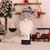 Fashion Christmas Decoration Wine Cover Xmas Red Gray Bottle Snowflake Clothes Elf Faceless Gnome Creative Wines Bottles Clothing knitting Decor