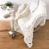 아늑한 셔닐유 chunky knit 담요 침대 침실 침실 거실 장식 매트 러그 카펫 여름 이불 담요