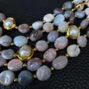 YYGEM – Bracelet en perles de culture blanches, 5 brins d'agate naturelle du Botswana, forme libre, style vintage pour femmes