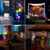 الخرز الخفيف للرياح الشمسية تتناغم الكرة الكريستالية لون المتغير LED Mobile Outdoor Hanging Patio Lights Decorative Romantic