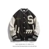 Spring And Autumn Patchwork Emrboid Letterman Baseball Bomber Jacket Uninsex Couple Stadium Award Coat Street