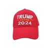 Трамп 2024 шляпа Трамп Хлопок Солнцезащитный крем Бейсболка Клапан с регулируемыми пряжками Вышивка буквы США Крышка красный черный цвет Открытый
