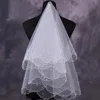 Wedding Veils Pearl Lace Edge Bridal Veil Wedding Accessories two-layer Bridal Veils