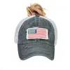 Adult Party Hats Cotton washed Ponytail Hat National Flag Embroidered Baseball Cap Outdoor sun Sports USA cap Festive 9 style CG001
