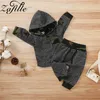 ZAFILLE Pliad Sweatshirt und Hose Kostüm Neugeborener Junge Winterkleidung für Baby Mädchen Set 210309