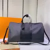 Klasyczna Duża Torba Travel Coated Canvas Mężczyźni Kobiety Torba Podróżna 50 CM Płótno Crossbody Duża torba na ramię Skórzany Pasek Duffel Torby