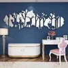 Grande taille Forest Deer Acrylique Miroir Stickers muraux Salon personnalisé 3D Stickers muraux Décoration intérieure Décoration d'intérieur 210615