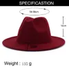 Burgundia z lampartem patchwork wełna poczuła jazzowe czapki fedora dla kobiet mężczyzn Whole Wino Red Dwucie Panama Party Wedding Hat6843479
