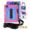 Tablet Pc Case Purple Bags With Straps Silicone 3 Layer Pen Holder Fixing For iPad Air4 10.9 9.7 Pro 10.2 11 Mini 1 2 Samsung Tab A8.4 T307 A7 10.5 T505