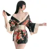 Etnische kleding anime cosplay kostuums Japanse kimono harajuku verleiding pyjama diep v print uniform karakteristiek erotische porno -outfit