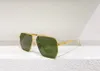 Óculos de sol verde de ouro 1012s sunnies moldura quadrada moldura de metal moda óculos de sol lunettes de soleil proteção uv com caixa