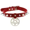 Spike Punk Choker Collar For Girl Goth Pentagram Necklace Emo Neck Strap Cosplay Chocker Gothic Accessories2985495