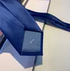 Designer Mens Silk Tie Neck Ties Luxurys Designers Business Unisex Brand Classic Triangle and Letters Handmade Necktie with Box Width 7cm Blue 2022