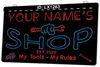 LX1263 Your Names Shop My Tools My Rules Light Sign Dual Color 3D Engraving