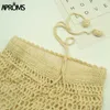 Aproms Boho Lace Crochet Midi Skirt Women Vintage Knitting Cotton Hollow Out Skirts Ladies Summer Beach Pencil Saia 210621