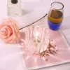 Kristal Cam Tulip Adive Mum Tutucu Çiçek Petal Şeklinde Tealight Kokulu Kavanoz Dekor Vazo Ev için Düğün Açık Amber