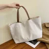 Einkaufstaschen Frauen Mode Leinwand Schulter Koreanische Designer Marke Umhängetasche Trendy Messenger Große Kapazität Handtasche Tote 220307