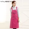 New Hot Fashion Lady Hommes Tablier de cuisine en cuir de haute qualité pour la cuisson Cuisson Restaurant Femmes PU Tablier étanche Accueil outils Y200103