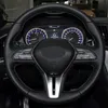 Car Steering Wheel Cover Black Suede For Infiniti Q50 2017 2018 2019 Q60 2015 2016 2017 2018 2019 QX50 2018 2019