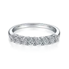 Vigselringar 925 Silver Kvinnors Smycken Halvcirkel Inlagd Moissan Diamond Ring Stilig Enkelhet