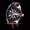 2021 Nouveau Tonino Sports Car Cattle Swiss Quartz Chronographe Montre Homme Deux Tons PVD Cadran Bleu Dynamique Sport Cuir Bleu Puretime 234M