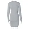 Colysmo tshirt klänning kvinnor patchwork spets upp rand långärmad smal passform mini bodycon klänningar falla dam mode vit vestidos 210527