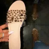 Slippers 2021 Rivet Women Flat Sandals Summer Open Toe Transparent PVC Ankle-Strap Beach Shoes Plus Size 35-43 Black