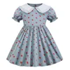 2021 Newest Summer Short Sleeve Dresses for Girls Floral Pattern Girls' Dresses Kids Dress Teenage Costumes for Girls Q0716