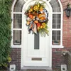 Dekoracyjne kwiaty wieńce Halloween jesień wieniec sztuczny spadek liści drzwi dyni znak do domu ogród gospodarstwa domowa dekoracji b99