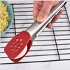 Silicone Tongs Cooking Tool Heat Resistant Stainless Steel Food Clip for BBQ Baking Kitchen Utensils