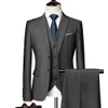 Men Suit 2020 Spring and Autumn High Quality Custom Business Three-piece Slim Large Size Multi-color Two-button X0909
