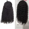 Kinky Krullend 100% Menselijke Trekkoord Paardenstaart voor Zwarte Vrouwen 8A Braziliaanse Virgin Kinkys Clip in Pony Tail Extension Real Hair Stuks 120G