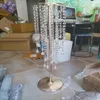 Ljushållare Otation Candlestick Bröllops Props Crystal Bead Gardin Roterande blomma Bracket Vase Stand Julklapp