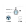 JewelryPalace Natural Sky Blue Topaz Hanger Ketting 925 Sterling Zilveren Halo Edelsteen voor Dames Sieraden Geen Ketting 210929