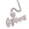 TopBling Hip Hop A-Z Nom Personnalisé Pendentif Collier Bulle Lettres Coeur Forme Amant Cadeau pour Hommes Femmes Or 18K Argent Plaqué Diamant Simulé