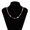 Kpop Bunte Strang Perlen Halskette Für Frauen Boho Imitation Perle Handgemachte Kurze Schlüsselbein Kette Halskette Y2K Schmuck