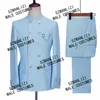 2021 Tailored Made Formal Double Breasted Men Suits Slim Fit Sky Blue Man Tuxedo voor Bruidegom Blazer Bruiloft Pak Terno Masculino