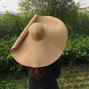Chapeaux de plage surdimensionnés à bord large de 25CM pour femmes grandes casquettes de paille Protection UV pare-soleil pliable Panama1055853286v