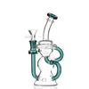 Premium smoking water pipe Heady Big Recycler Glass Bong Hookah 10.5inch height thickness female joint Percolator Dab Rig in stock USA