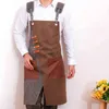 Bens duráveis ​​aventais Cruz de lona de volta ajustável com bolsos para mulheres e homens cozinha cozinhar bib bib 210625