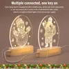 Jul Santa Claus Acrylic 3D Night Lights för barn Bedroom Decor Nightlight Garland Present Xmas USB eller Batteri PowerD Night Lamp